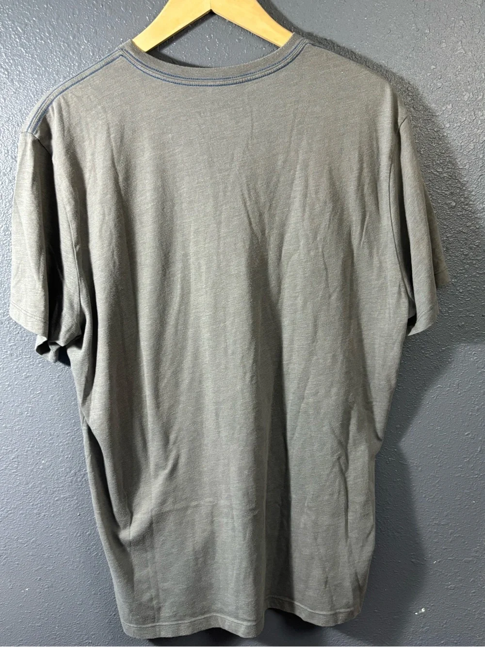 Banana Republic Gray Short Sleeve Tee with Blue Shield Graphic